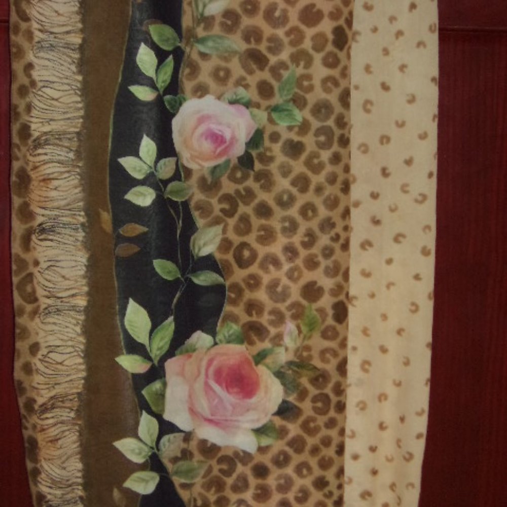 Leopard & Floral Pareo-beach cover up-size M/scarf